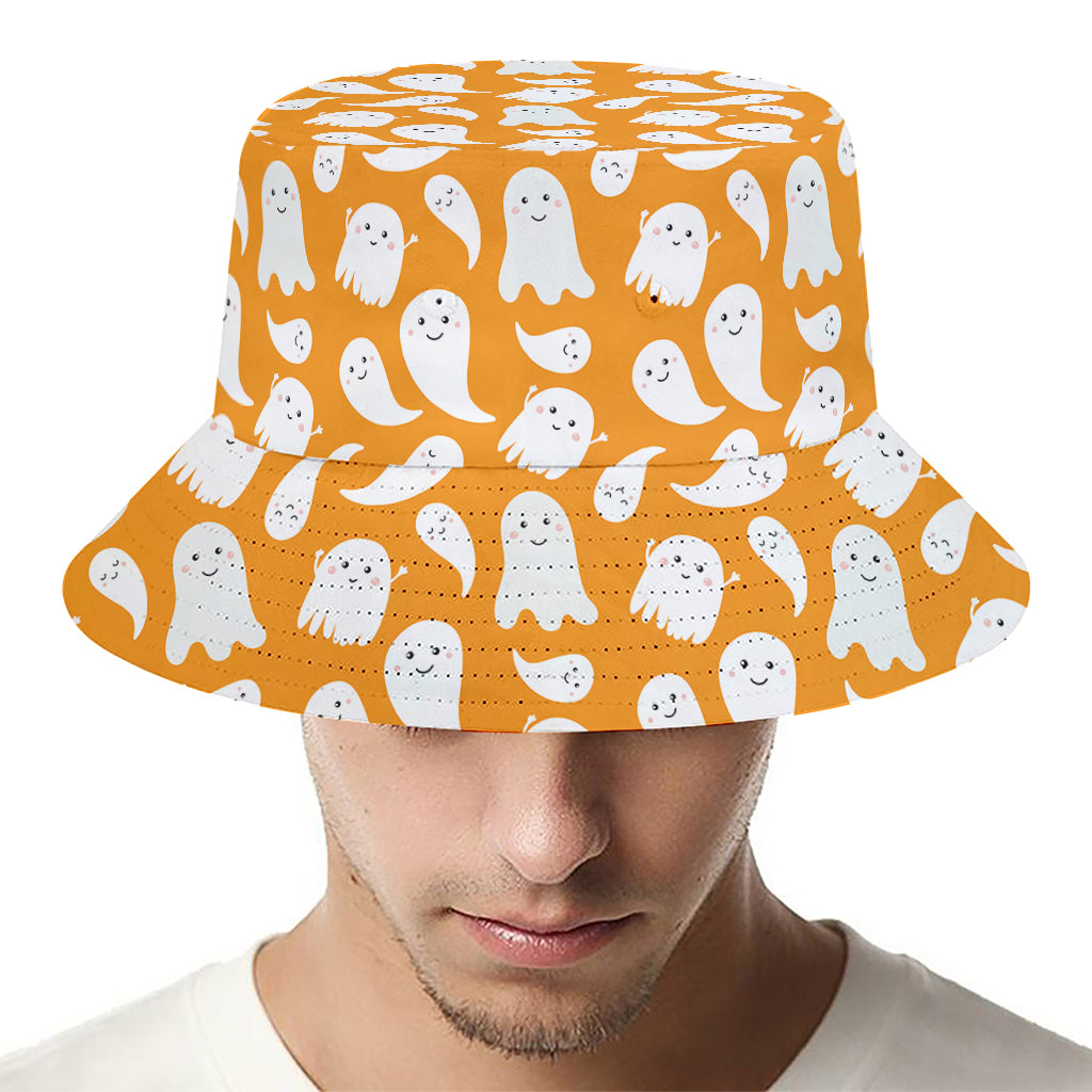 Little Halloween Ghost Pattern Print Bucket Hat