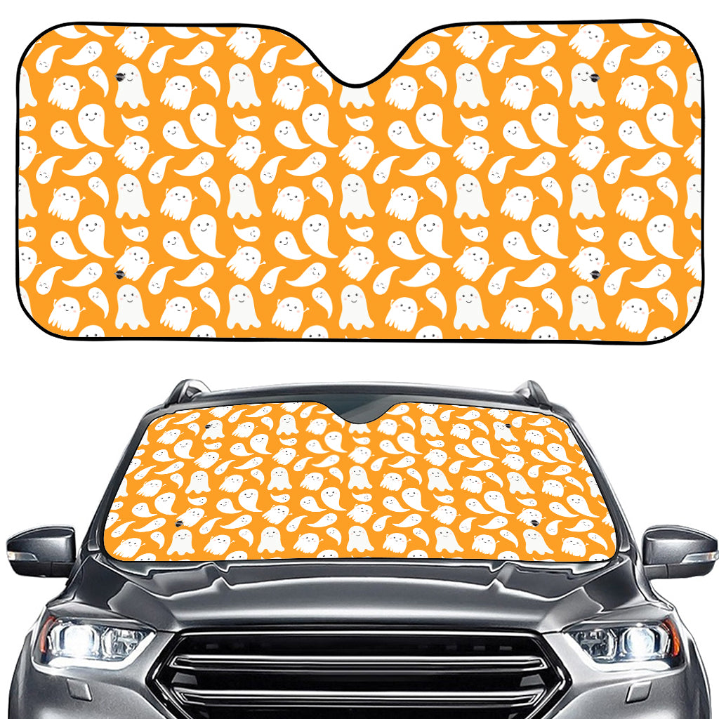 Little Halloween Ghost Pattern Print Car Windshield Sun Shade