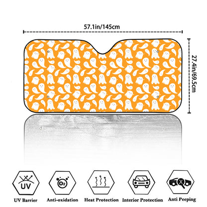 Little Halloween Ghost Pattern Print Car Windshield Sun Shade
