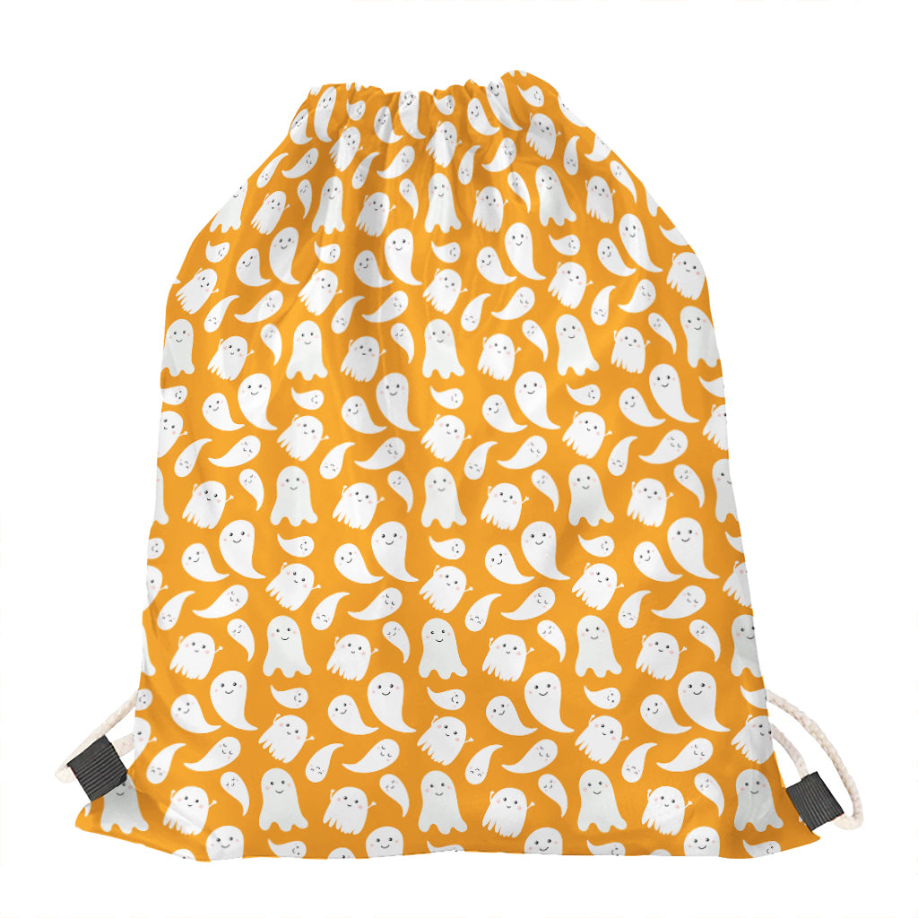Little Halloween Ghost Pattern Print Drawstring Bag
