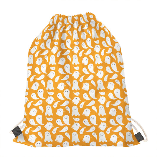 Little Halloween Ghost Pattern Print Drawstring Bag