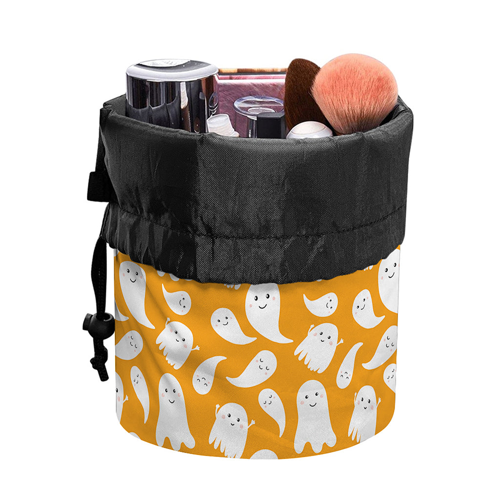 Little Halloween Ghost Pattern Print Drawstring Makeup Bag