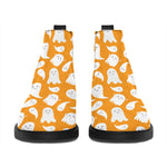 Little Halloween Ghost Pattern Print Flat Ankle Boots