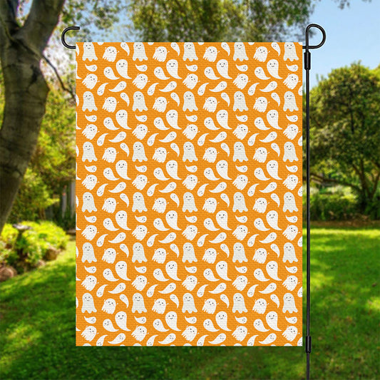 Little Halloween Ghost Pattern Print Garden Flag