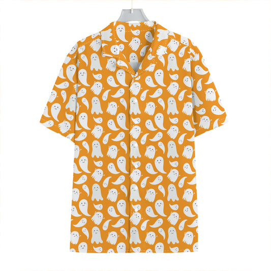 Little Halloween Ghost Pattern Print Hawaiian Shirt