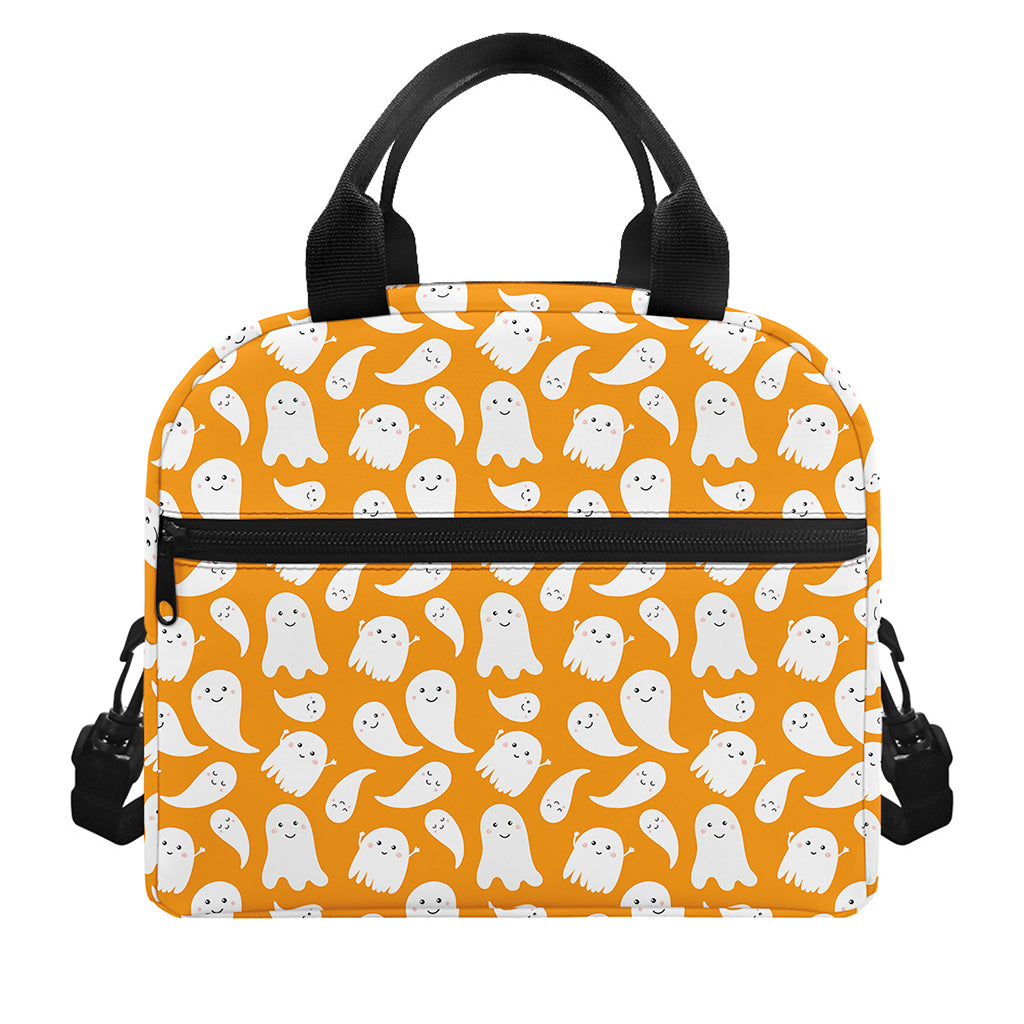 Little Halloween Ghost Pattern Print Insulated Lunch Bag