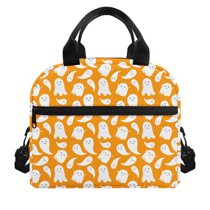 Little Halloween Ghost Pattern Print Insulated Lunch Bag