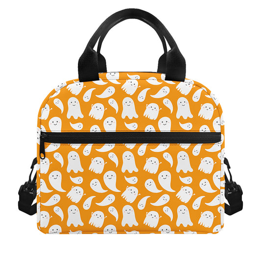 Little Halloween Ghost Pattern Print Insulated Lunch Bag