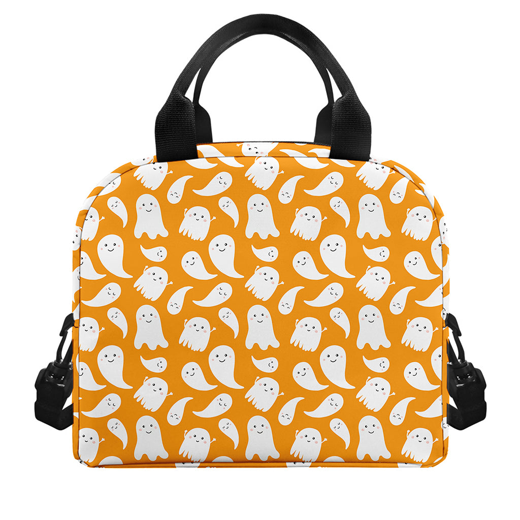Little Halloween Ghost Pattern Print Insulated Lunch Bag