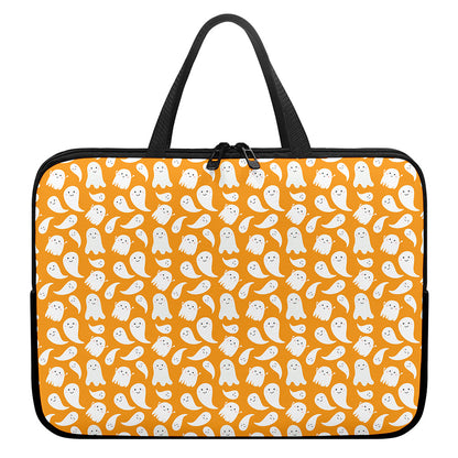 Little Halloween Ghost Pattern Print Laptop Sleeve With Handle