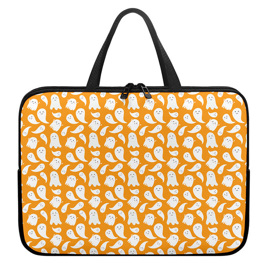 Little Halloween Ghost Pattern Print Laptop Sleeve With Handle