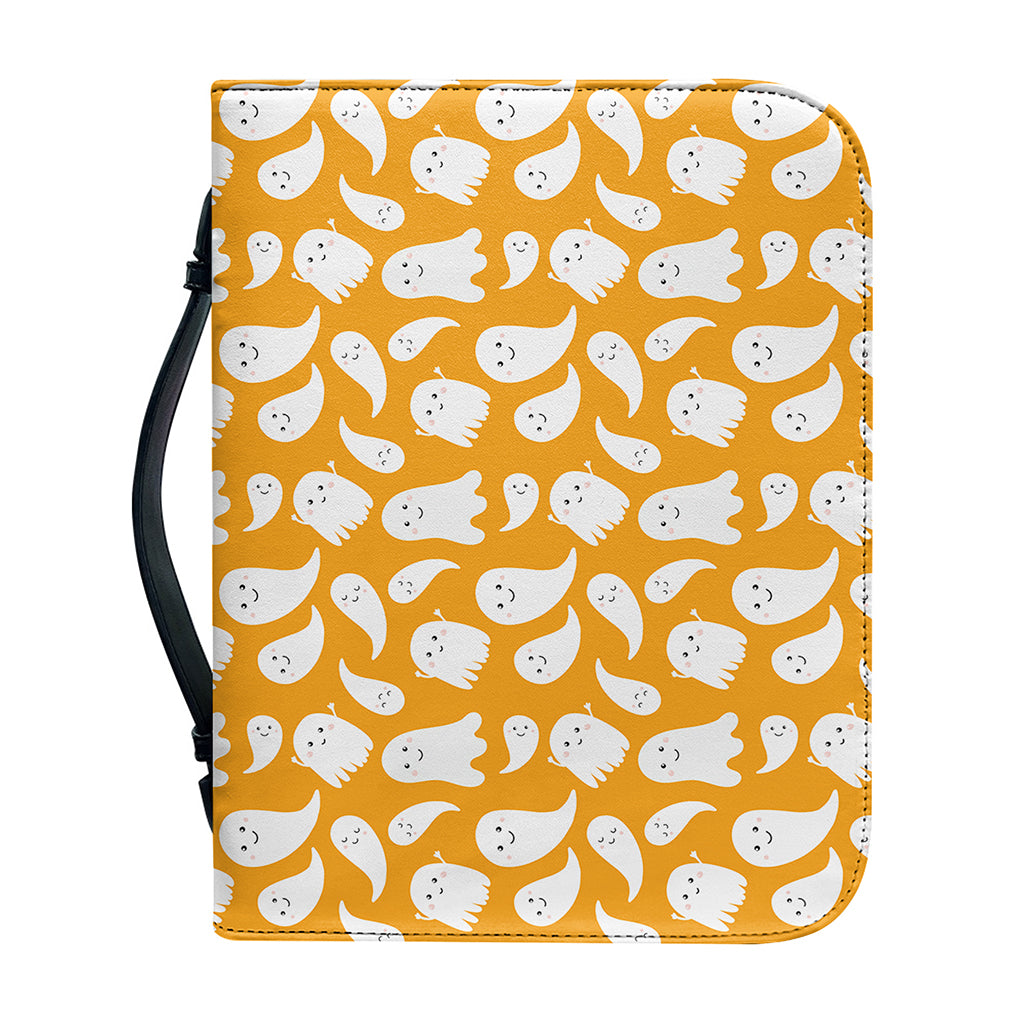 Little Halloween Ghost Pattern Print Leather Bible Cover