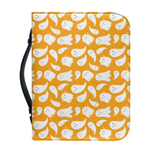 Little Halloween Ghost Pattern Print Leather Bible Cover