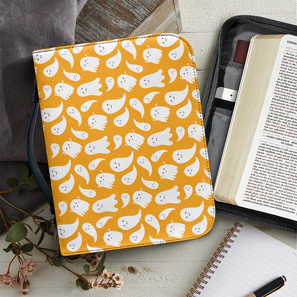 Little Halloween Ghost Pattern Print Leather Bible Cover