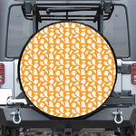 Little Halloween Ghost Pattern Print Leather Spare Tire Cover