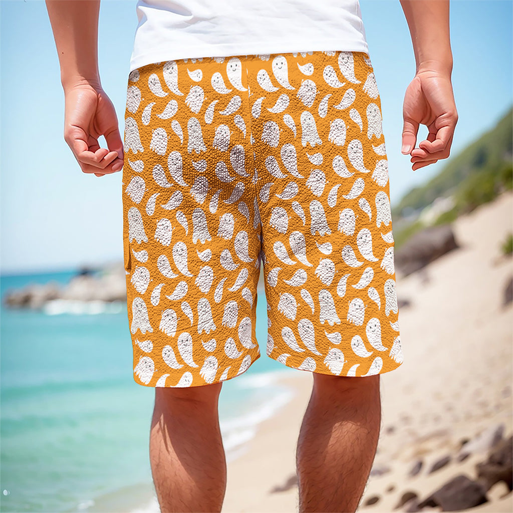 Little Halloween Ghost Pattern Print Men's Cargo Shorts