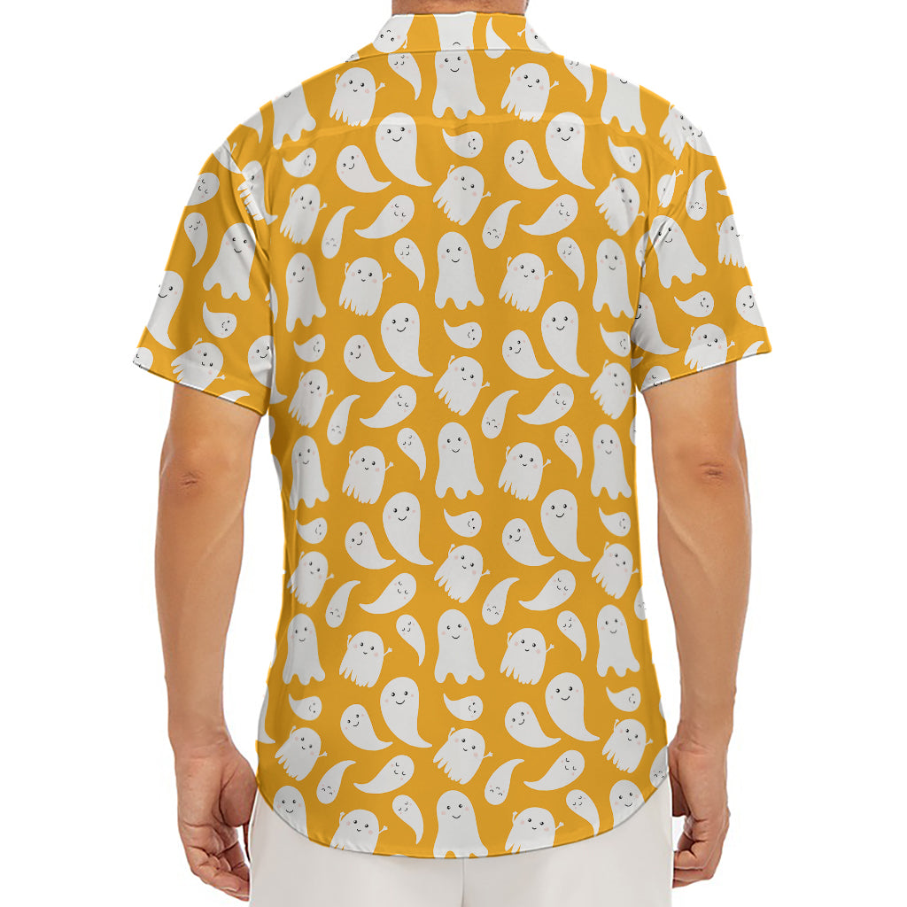 Little Halloween Ghost Pattern Print Men's Deep V-Neck Shirt