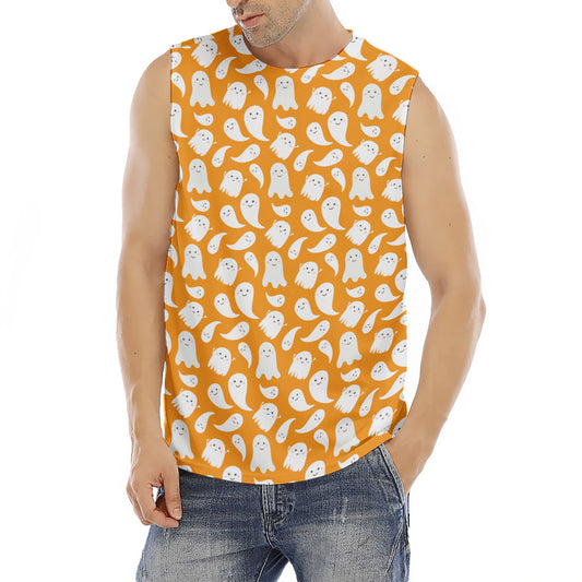 Little Halloween Ghost Pattern Print Men's Fitness Tank Top
