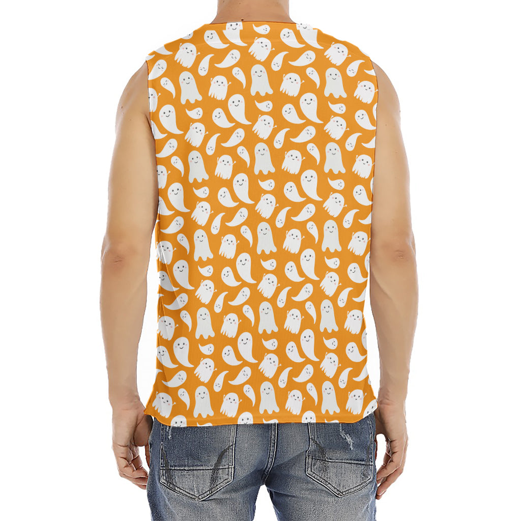 Little Halloween Ghost Pattern Print Men's Fitness Tank Top