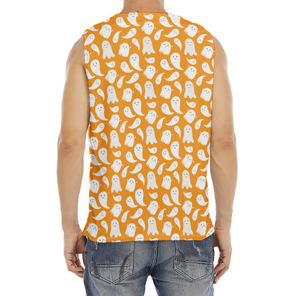 Little Halloween Ghost Pattern Print Men's Fitness Tank Top