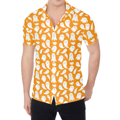 Little Halloween Ghost Pattern Print Men's Shirt