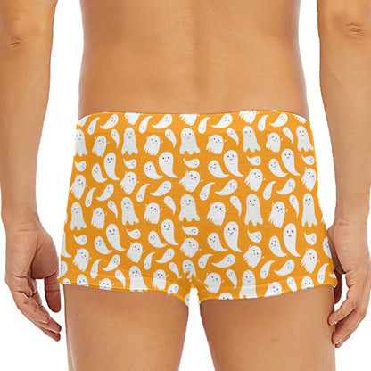 Little Halloween Ghost Pattern Print Men's Short Boxer Briefs