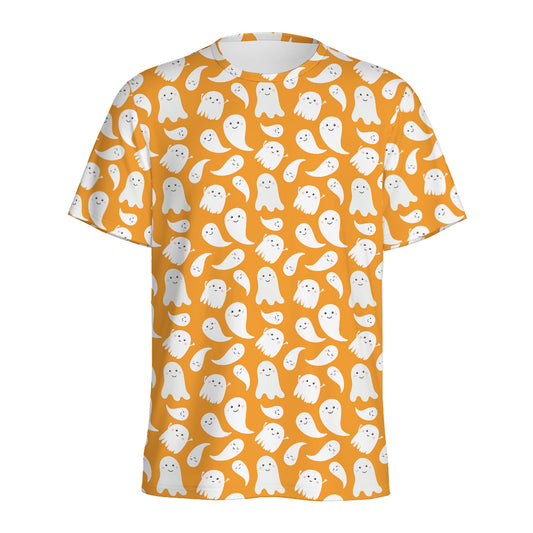 Little Halloween Ghost Pattern Print Men's Sports T-Shirt
