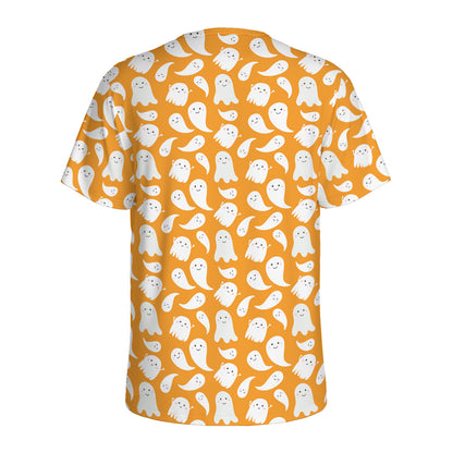 Little Halloween Ghost Pattern Print Men's Sports T-Shirt