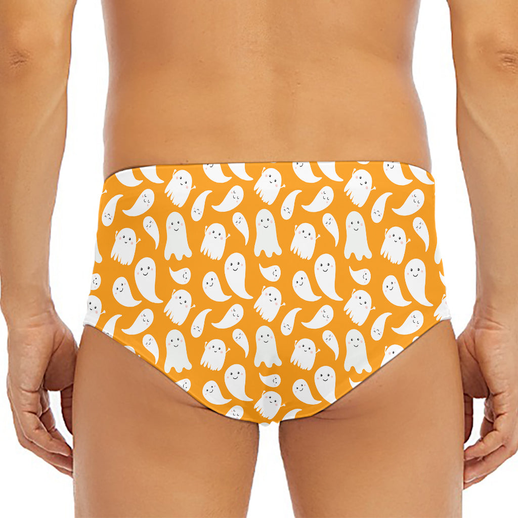 Little Halloween Ghost Pattern Print Men's Triangle Swim Briefs