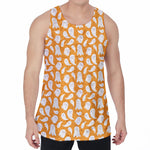Little Halloween Ghost Pattern Print Men's Velvet Tank Top