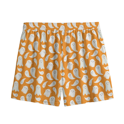 Little Halloween Ghost Pattern Print Mesh Shorts