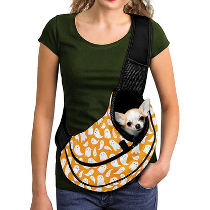 Little Halloween Ghost Pattern Print Pet Sling Carrier
