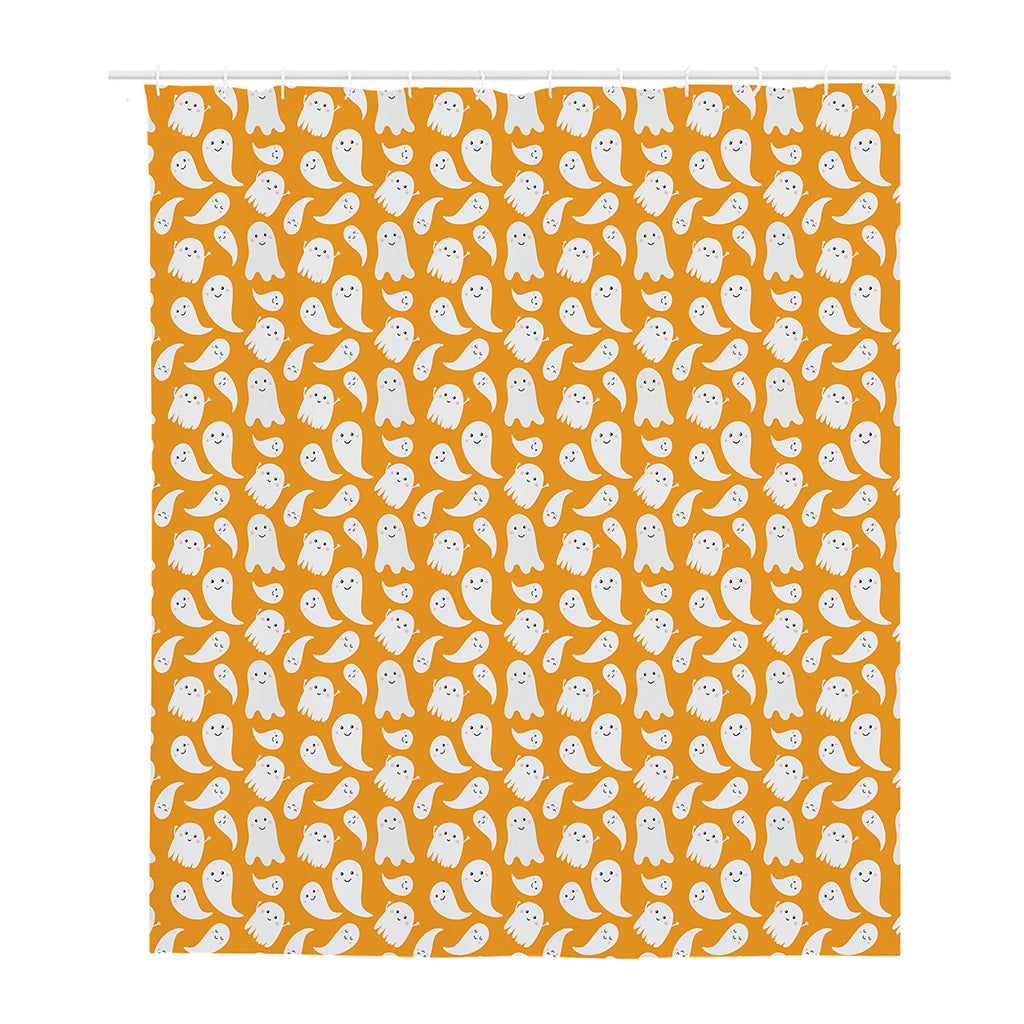 Little Halloween Ghost Pattern Print Polyester Shower Curtain