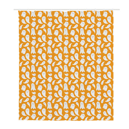 Little Halloween Ghost Pattern Print Polyester Shower Curtain