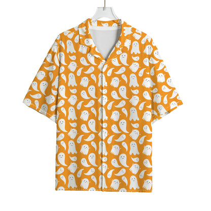 Little Halloween Ghost Pattern Print Rayon Hawaiian Shirt