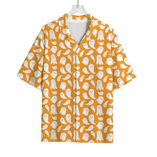 Little Halloween Ghost Pattern Print Rayon Hawaiian Shirt