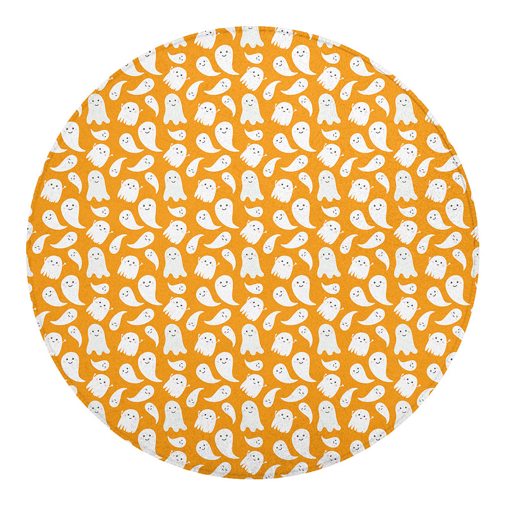 Little Halloween Ghost Pattern Print Round Blanket