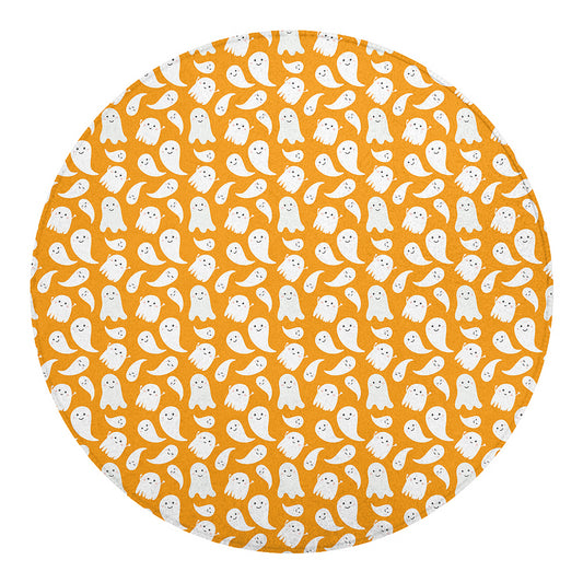 Little Halloween Ghost Pattern Print Round Blanket