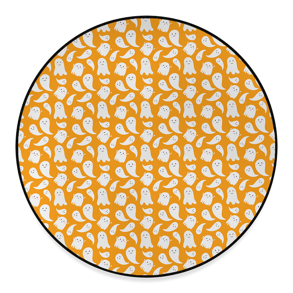 Little Halloween Ghost Pattern Print Round Floor Mat