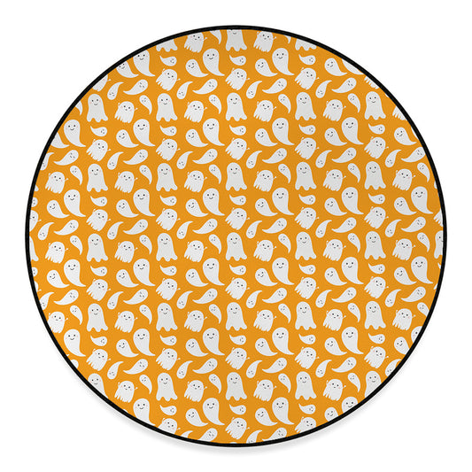 Little Halloween Ghost Pattern Print Round Floor Mat