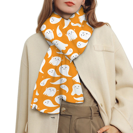 Little Halloween Ghost Pattern Print Scarf