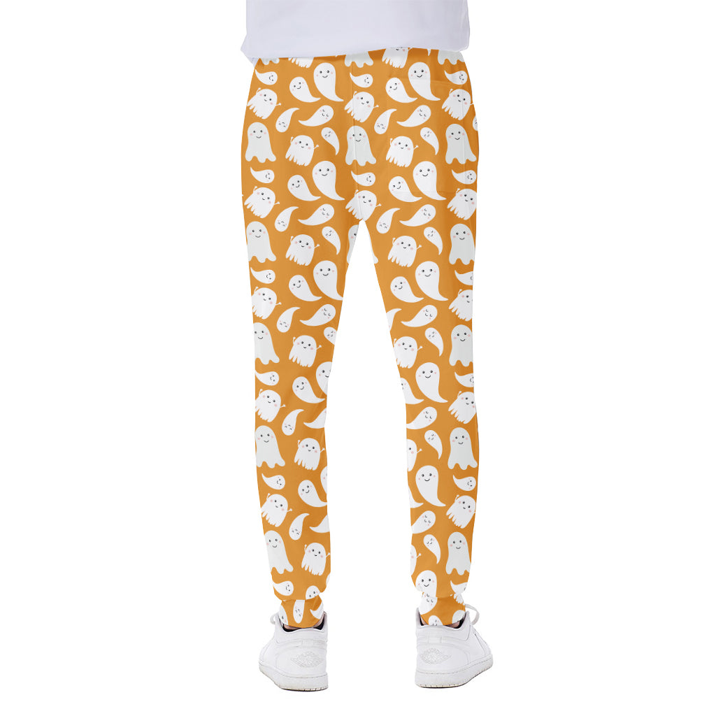 Little Halloween Ghost Pattern Print Scuba Joggers
