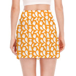 Little Halloween Ghost Pattern Print Side Slit Mini Skirt