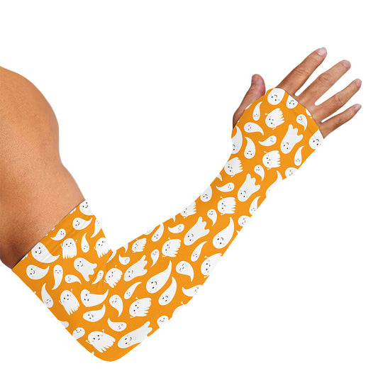 Little Halloween Ghost Pattern Print Sun Protection Arm Sleeves