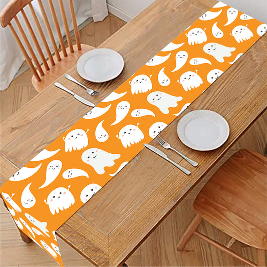 Little Halloween Ghost Pattern Print Table Runner