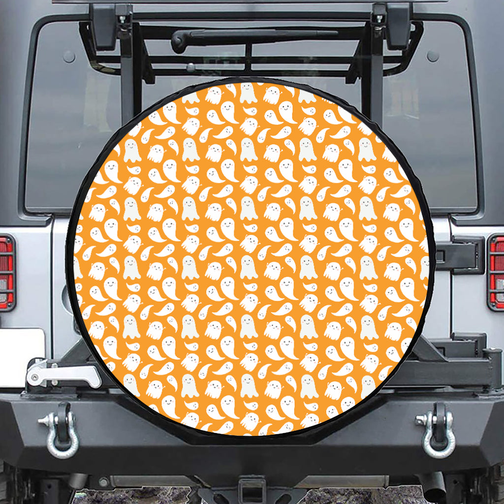 Little Halloween Ghost Pattern Print Tire Cover