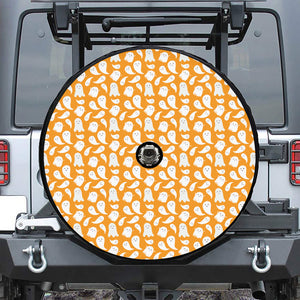 Little Halloween Ghost Pattern Print Tire Cover With Camera Hole