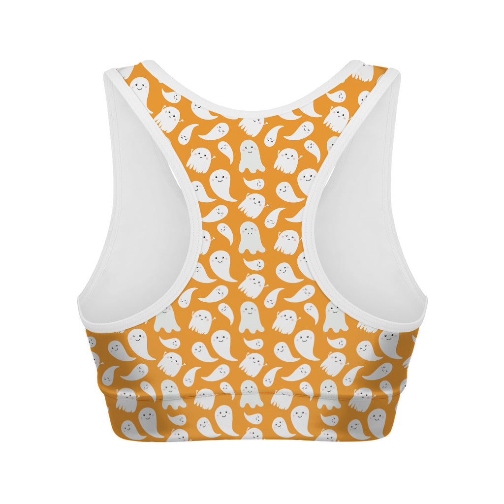 Little Halloween Ghost Pattern Print Women's Sports Bra
