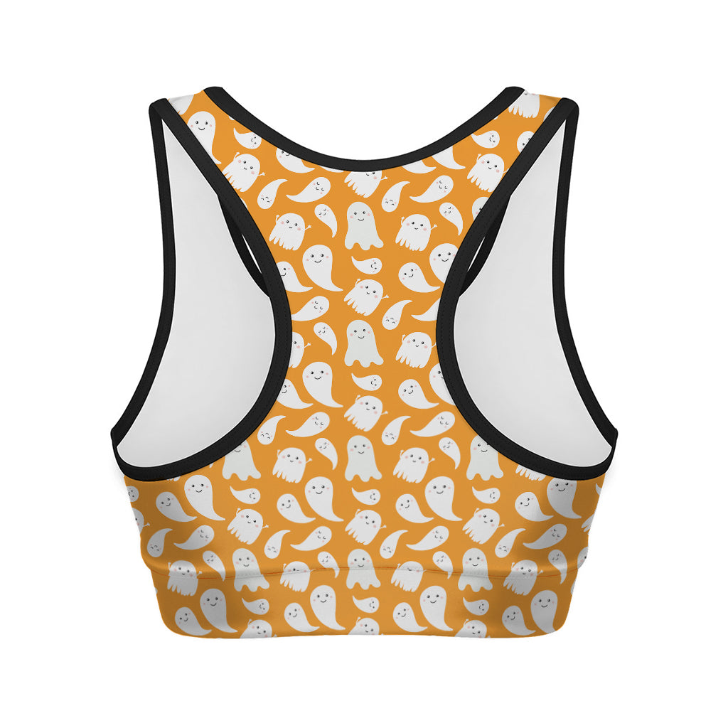 Little Halloween Ghost Pattern Print Women's Sports Bra
