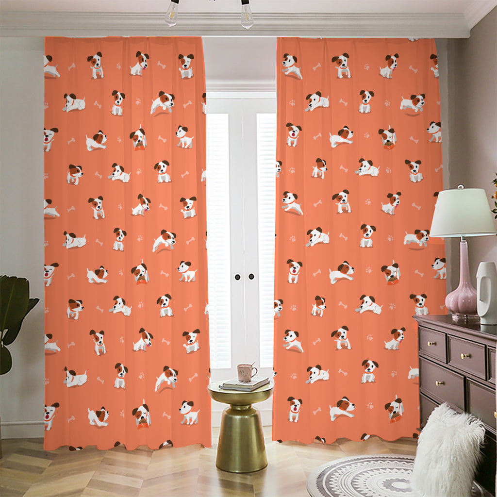 Little Jack Russell Terrier Print Blackout Pencil Pleat Curtains